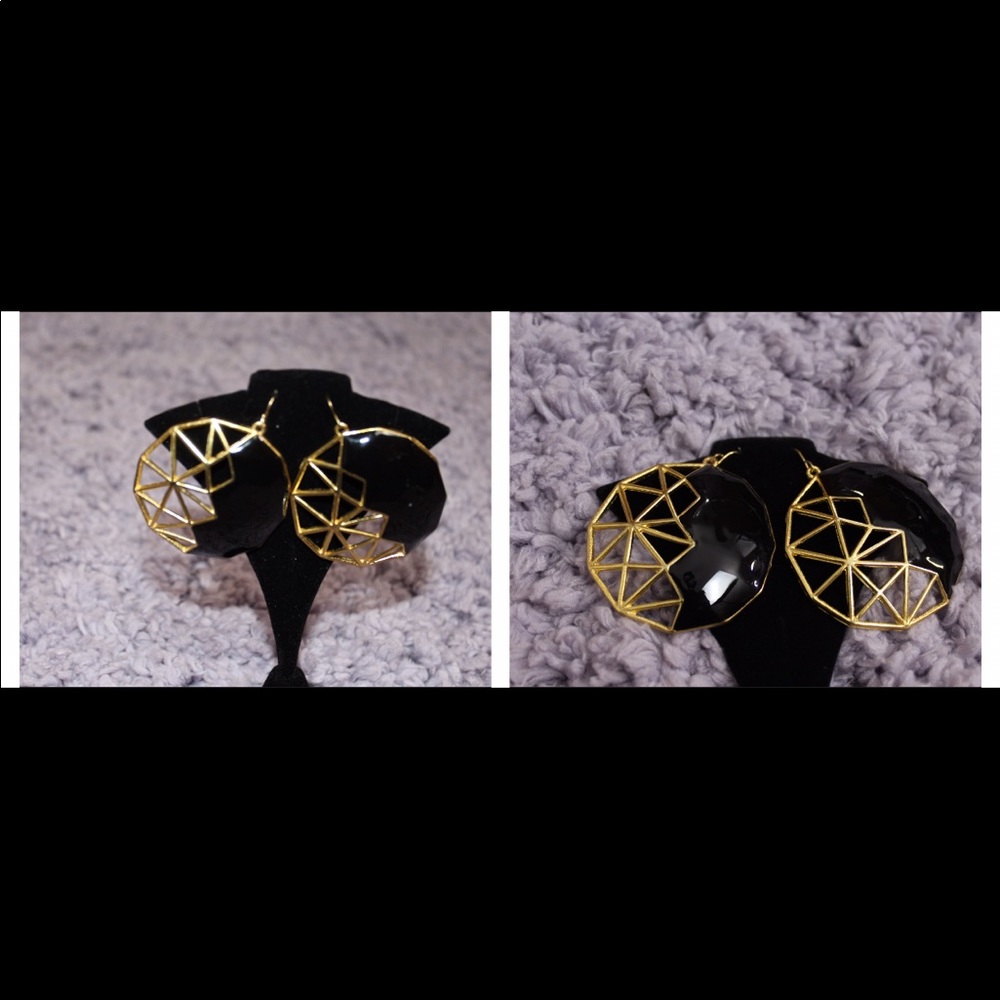 Black And gold hoops